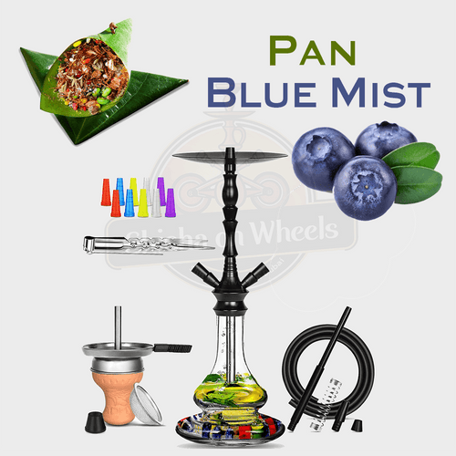 Pan Blue Mist shisha delivery Dubai, smoke-ready hookah by Shisha On Wheels