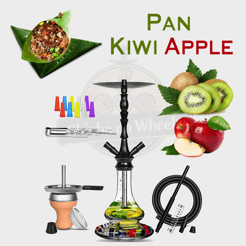 Pan Kiwi Apple shisha delivery Dubai, smoke-ready hookah by Shisha On Wheels