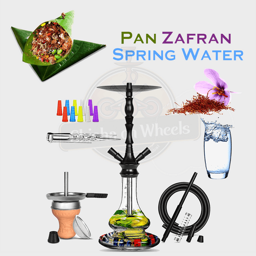 Pan Zafran Spring Water shisha delivery Dubai, smoke-ready hookah by Shisha On Wheels