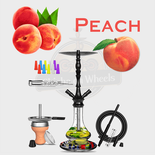 Peach shisha delivery Dubai, smoke-ready hookah by Shisha On Wheels