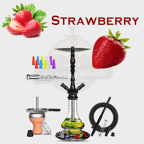 Strawberry shisha delivery Dubai, smoke-ready hookah by Shisha On Wheels